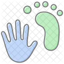 Handprint And Footprint Lineal Color Icon Icon