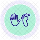 Handprint And Footprint Line Icon Icon