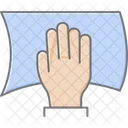 Hand Sauber Linear Farbsymbol Symbol