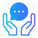 Hands Customer Service Chat Balloon Icon