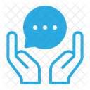 Hands Customer Service Chat Balloon Icon