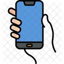 Hands holding mobile phone  Icon