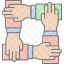 Hands Team Lineal Color Icon Icon