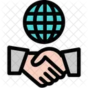 Handshake Hand Global Icon