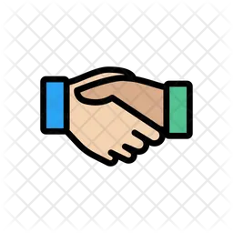 Handshake Icon - Download in Colored Outline Style