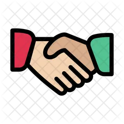 Handshake Icon - Download in Colored Outline Style