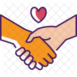 Handshake Icon - Download in Colored Outline Style