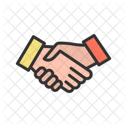 Handshake Icon - Download in Colored Outline Style