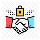 Handshake Padlock Color Icône