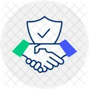Handshake With A Shield Partnership Trust Icône