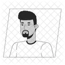 Handsome adult hispanic man with black beard  アイコン