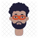 Handsome african american man in mask  Icon
