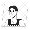Handsome asian man with black hair  アイコン
