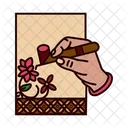 Batik Handwritten Fabric Icon