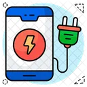 Handy Aufladen Wiederaufladbares Telefon Elektrische Batterie Symbol