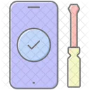 Mobile Reparatur Lineares Farbsymbol Symbol