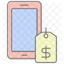 Mobile Preis Lineares Farbsymbol Symbol