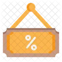 Hanged Discount Signboard Icon