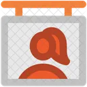 Hangend Brett Mannlich Symbol