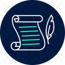 Hanging Scroll Neon Glow Icon