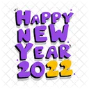 Letters Happy New Year Happy 2022 Icon