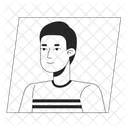 Happy asian man with short haircut  Icon