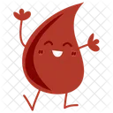 Happy Blood Drop Ilustration Hospital Emergency Icon