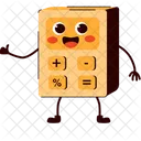 幸せな電卓キャラクター  アイコン