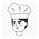 Happy caucasian woman in chef  アイコン