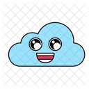Happy Cloud Smiley Expression Cloud Emoji Icon
