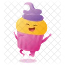 Happy Cupcake Jumping  Icon