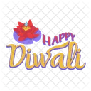 Happy Diwali Lotus Dewali Greeting Icon