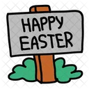 Happy Easter Signboard Icon