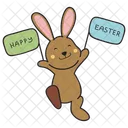 Happy Easter Bunny Rabbit Icon