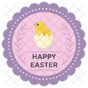 Happy Easter Badge Easter Emblem Easter Logo Icon