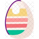Happy Easter Chicken Decorated Egg With Colorful Bright Ornament Icon