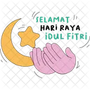 Happy Eid Mubarak Greatings Hand Gesture Icon