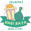 Happy Eid Mubarak Greatings Lantern Light Icon