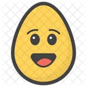 Happy Face Egg Emoji Emoticon Icon