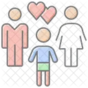 Happy Family Lineal Color Icon Icon