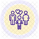 Happy Family Line Icon Icon