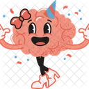 Happy Healthy Brain Brain Cartoon Icon