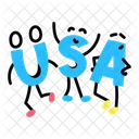 Usa Letters Alphabets Icon