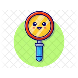 Happy Magnifying Glass  Icon