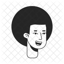 Happy man with kinky hair  Icon