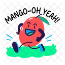Happy Mango Smiling Fruit Icon