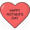 Happy Mothers Day Heart Love Icon
