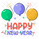 Happy New Year Balloons Icon
