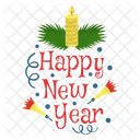 Happy New Year New Year Logo New Year Badge Icon