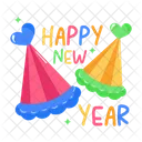 New Year Celebrations Happy New Year Party Caps アイコン